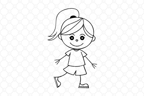Children SVG, Kids SVG, Hand Drawn, 011 for Crafts and Graphics