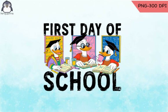 First Day School Funny Goose PNG for Crafts & Graphics