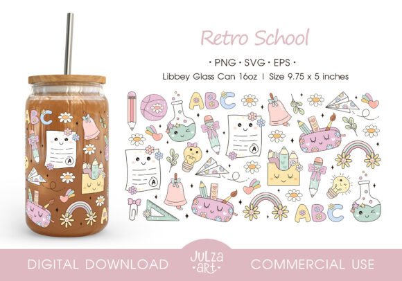 Groovy School Graphics for Crafts & Branding