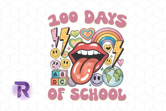 Happy 100 Days of School Coquette PNG: Graphics for Crafts