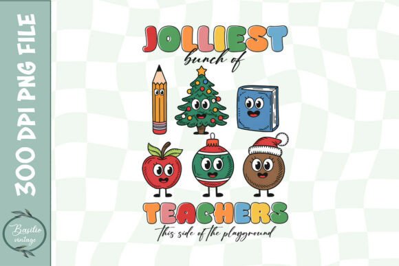 Jolliest Teacher Christmas PNG: Graphics for Crafts