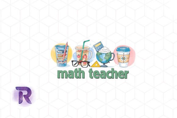 Math Teacher Coffee Cups PNG: Graphics for Crafts