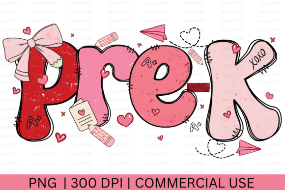 Pre-K Valentine Teacher PNG: Graphics for Crafts