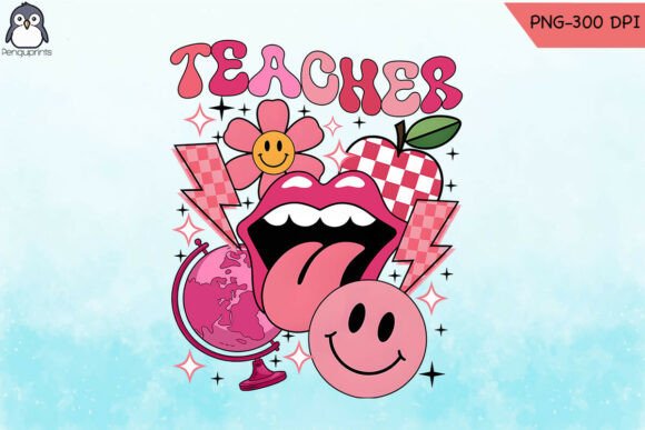 Retro Teacher Graphics for Crafts & Branding