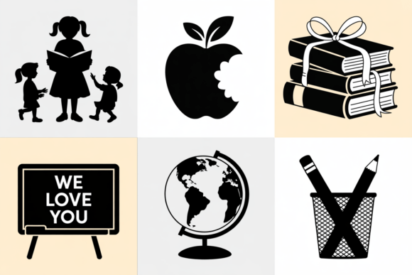 School Icons Graphics for Teacher Crafts