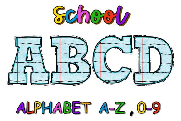 School Paper Alphabet Graphics for Crafts