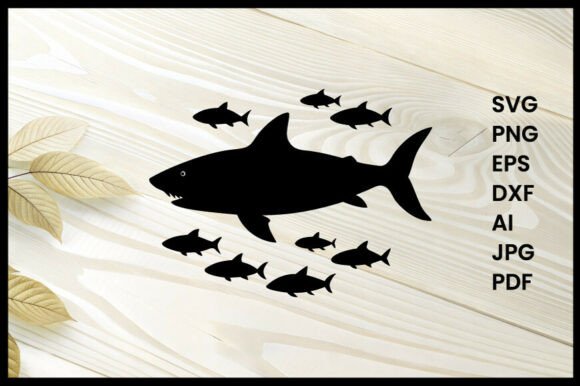 Shark Hunting Silhouette: Graphics for Crafts