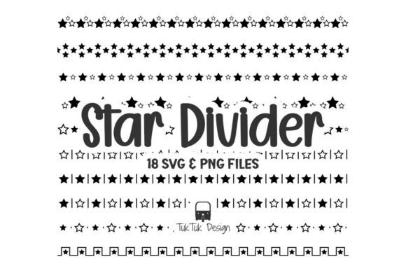 Star Divider, Border Elements SVG PNG for Crafts & Graphics