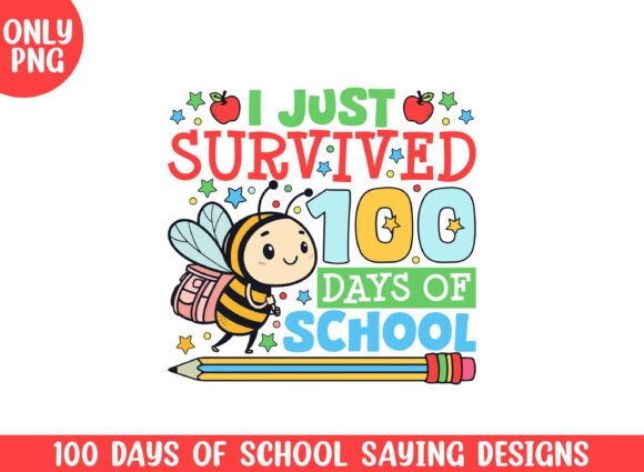 Survived 100 Days Bees: Graphics for Crafts