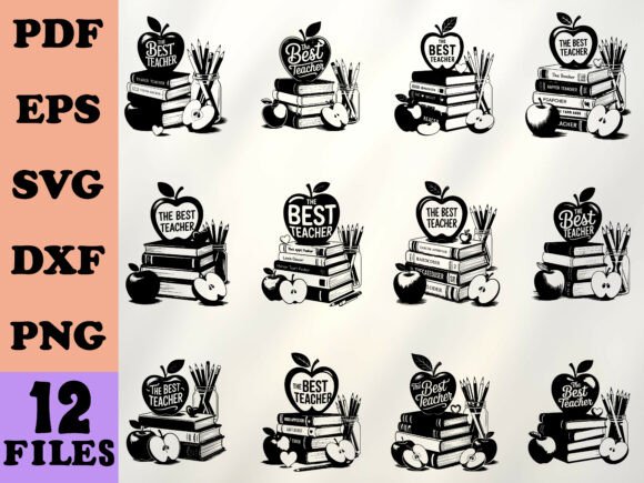 Teacher Heart Apple Graphics for Crafts