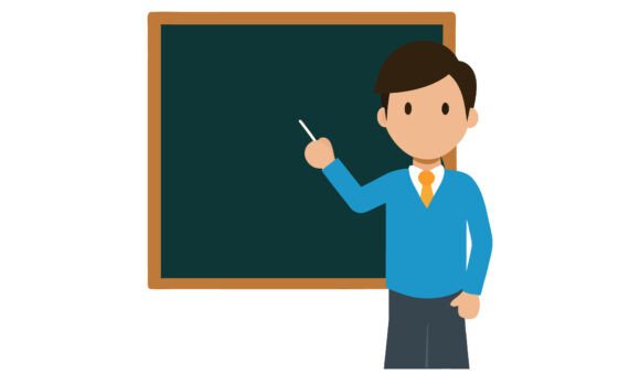 Teacher Presenting Information Graphics for Crafts