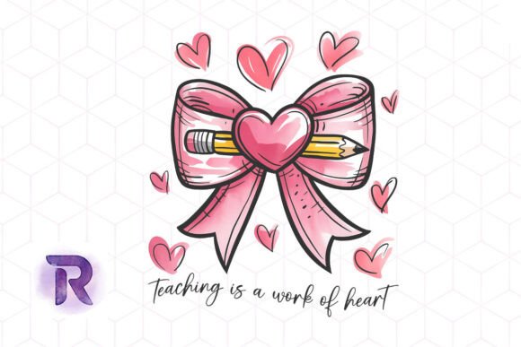 Teacher Valentine Coquette Bow PNG: Graphics for Crafts