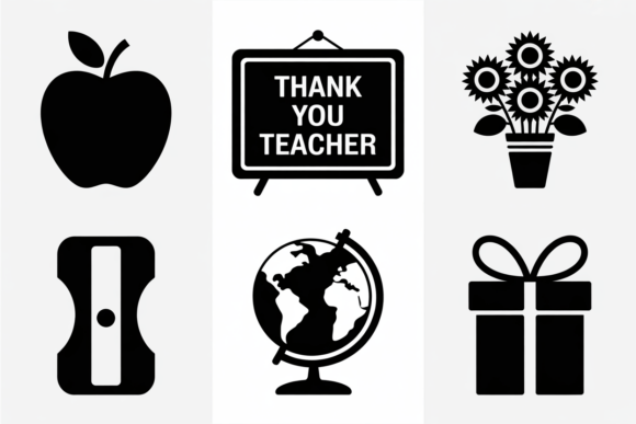 Thank You Teacher Icons Graphics for Crafts